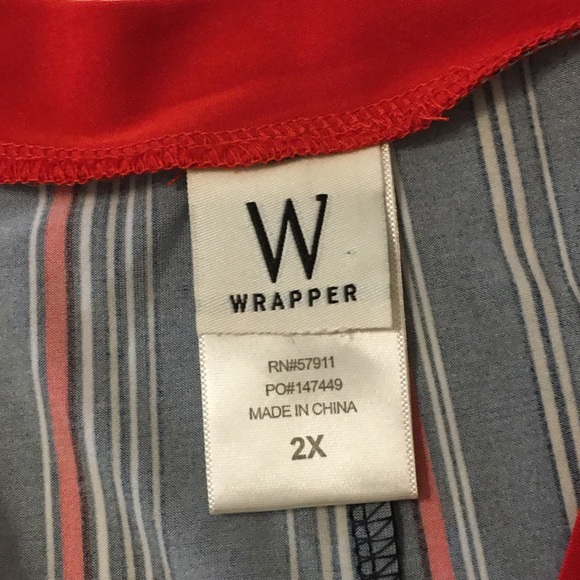 Worthington Wrapper Red & Blue Striped Dress Sz 2X - Picture 5 of 6